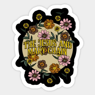 Jesus And Mary Chain Retro Floral 80s 90s Style Sticker